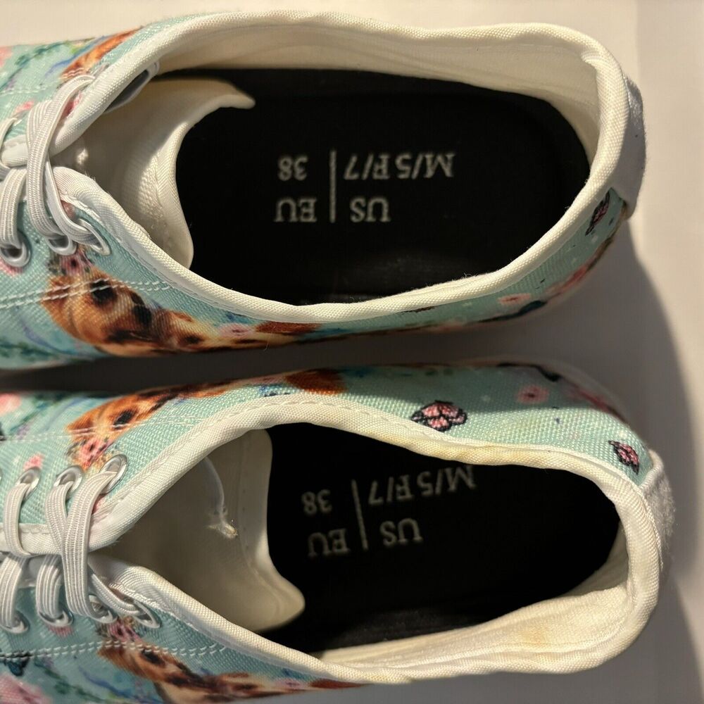 SHOE WOMEN 7.5 YORKIE TERRIER DOG PUPPY TIE TENNIS CASUAL CRUISE VACATION SHOW - Picture 7 of 11